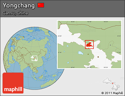 Savanna Style Location Map of Yongchang, highlighted parent region