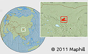 Savanna Style Location Map of Yongchang, hill shading