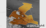 Physical Map of Yongchang, darken, desaturated
