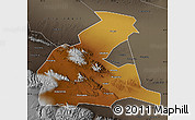 Physical Map of Yongchang, darken, semi-desaturated