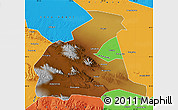 Physical Map of Yongchang, political outside