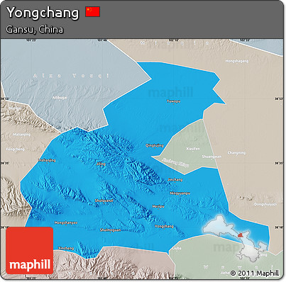 Political Map of Yongchang, lighten, semi-desaturated