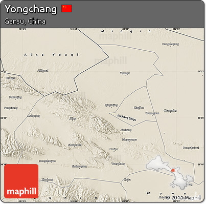Shaded Relief Map of Yongchang