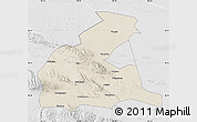 Shaded Relief Map of Yongchang, lighten, desaturated