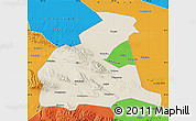 Shaded Relief Map of Yongchang, political outside