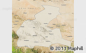 Shaded Relief Map of Yongchang, satellite outside