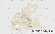 Shaded Relief Map of Yongchang, single color outside