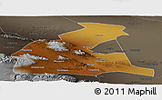 Physical Panoramic Map of Yongchang, darken, semi-desaturated