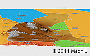 Physical Panoramic Map of Yongchang, political outside