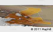 Physical Panoramic Map of Yongchang, semi-desaturated