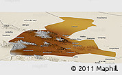 Physical Panoramic Map of Yongchang, shaded relief outside
