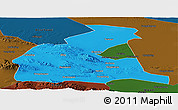 Political Panoramic Map of Yongchang, darken