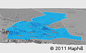 Political Panoramic Map of Yongchang, desaturated