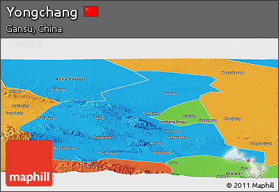Political Panoramic Map of Yongchang