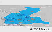 Political Panoramic Map of Yongchang, lighten, desaturated