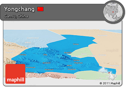 Political Panoramic Map of Yongchang, lighten