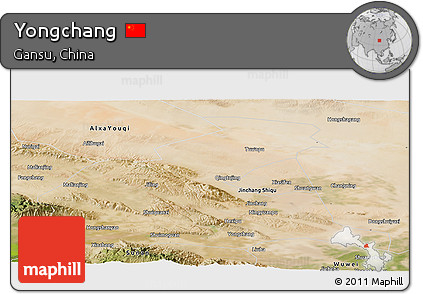 Satellite Panoramic Map of Yongchang