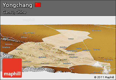 Satellite Panoramic Map of Yongchang, physical outside