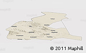 Shaded Relief Panoramic Map of Yongchang, cropped outside