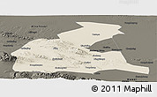 Shaded Relief Panoramic Map of Yongchang, darken
