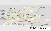 Shaded Relief Panoramic Map of Yongchang, desaturated