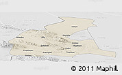 Shaded Relief Panoramic Map of Yongchang, lighten, desaturated