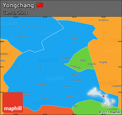 Political Simple Map of Yongchang