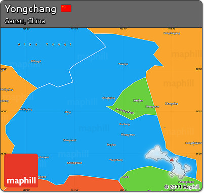 Political Simple Map of Yongchang