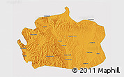 Political 3D Map of Yongdeng, single color outside