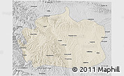 Shaded Relief 3D Map of Yongdeng, desaturated