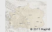 Shaded Relief 3D Map of Yongdeng, lighten
