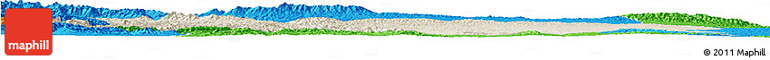 Shaded Relief Horizon Map of Yongdeng, political outside