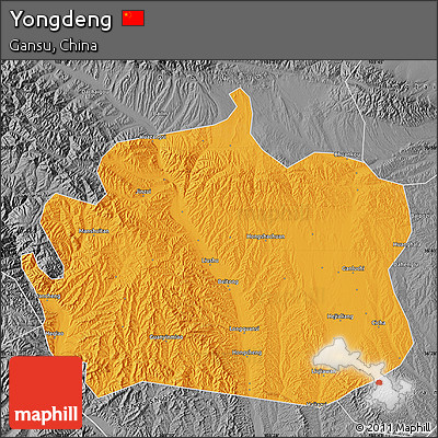 Political Map of Yongdeng, desaturated