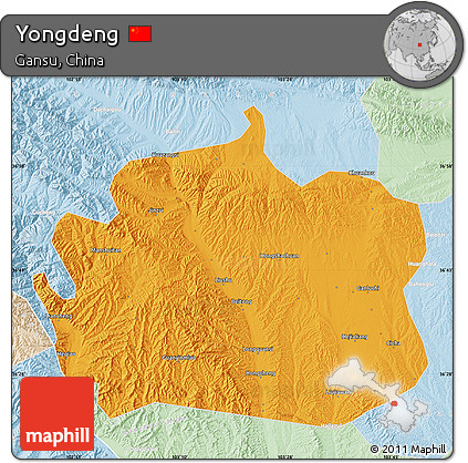 Political Map of Yongdeng, lighten