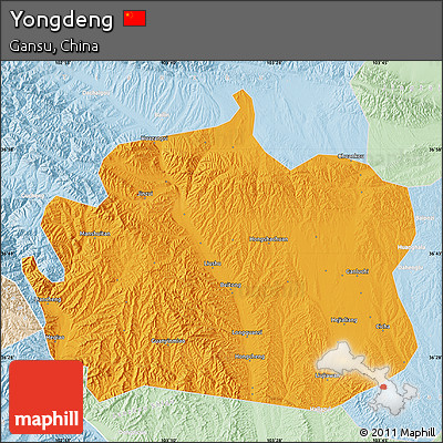 Political Map of Yongdeng, lighten