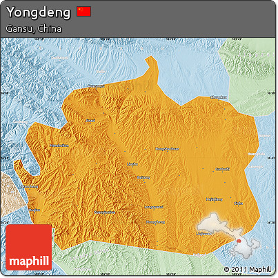 Political Map of Yongdeng, lighten