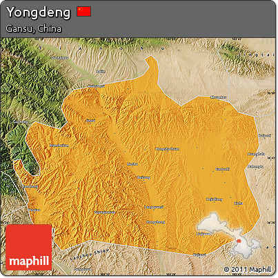 Political Map of Yongdeng, satellite outside
