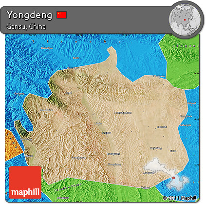 Satellite Map of Yongdeng, political outside