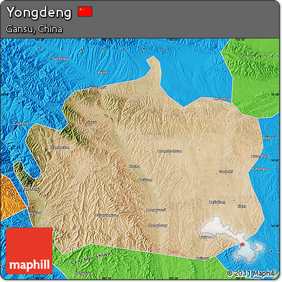 Satellite Map of Yongdeng, political outside