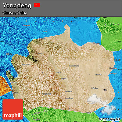 Satellite Map of Yongdeng, political outside