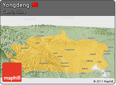 Savanna Style Panoramic Map of Yongdeng