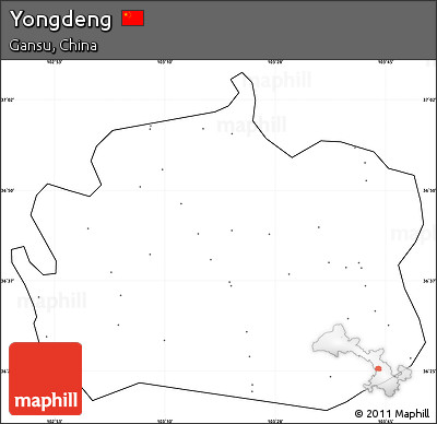 Blank Simple Map of Yongdeng, cropped outside, no labels
