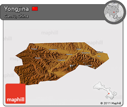 Physical 3D Map of Yongjina, cropped outside