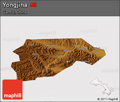 Physical 3D Map of Yongjina, cropped outside