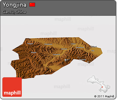 Physical 3D Map of Yongjina, cropped outside