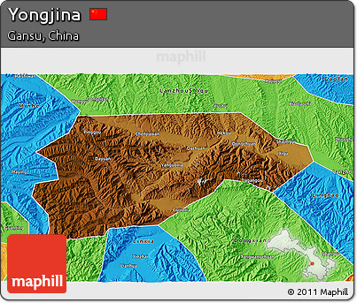 Physical 3D Map of Yongjina, political outside