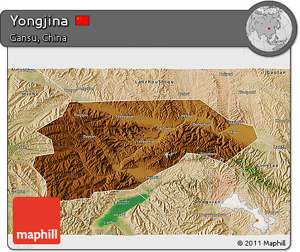 Physical 3D Map of Yongjina, satellite outside