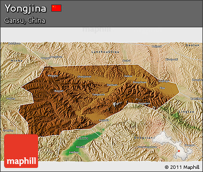 Physical 3D Map of Yongjina, satellite outside