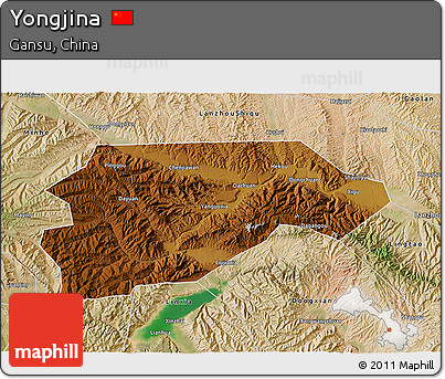 Physical 3D Map of Yongjina, satellite outside