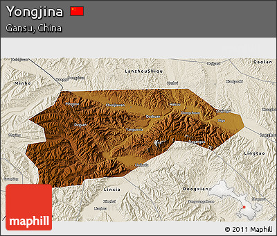 Physical 3D Map of Yongjina, shaded relief outside